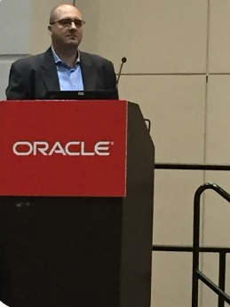 Paolo Kreth speaking for the first time at Oracle OpenWorld in 2015.