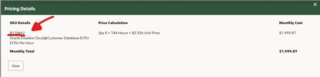 Find SKU for Cloud at Customer License Included